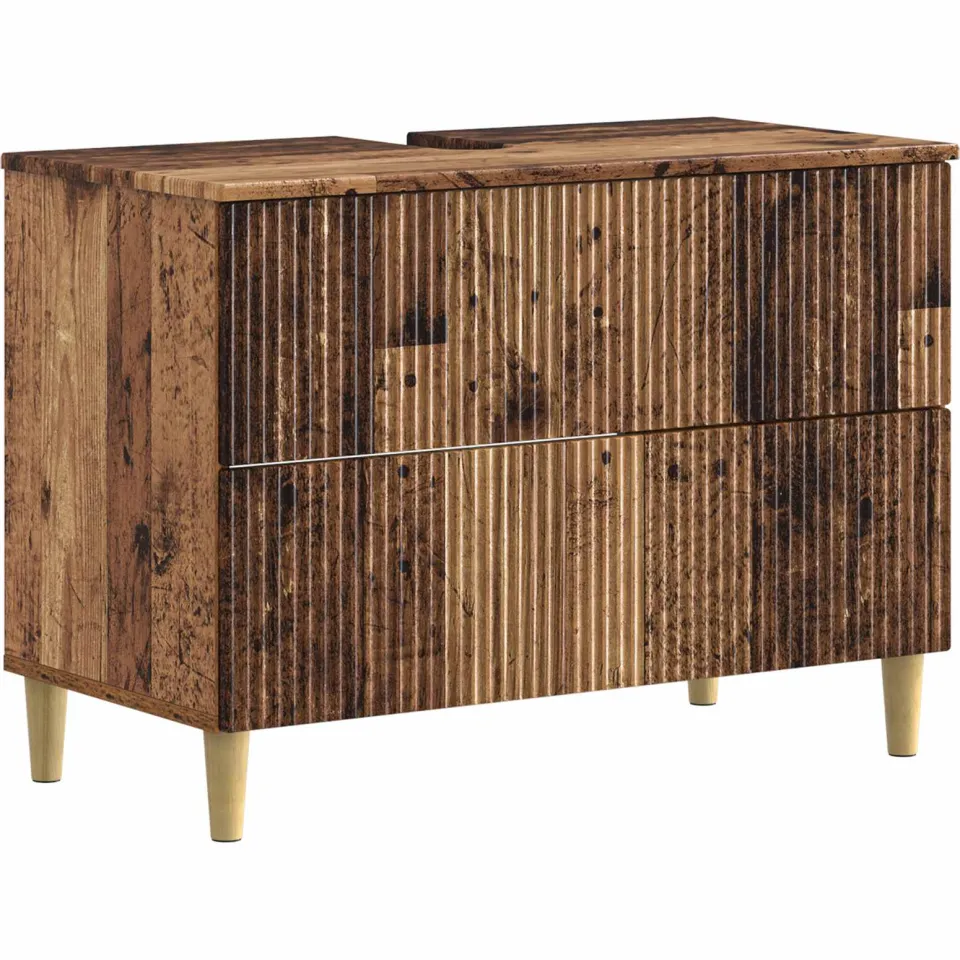 vidaXL Badkamer wastafelkast ARNHEM Oud hout 82 x 41 x 59 cm bruin, foto 3