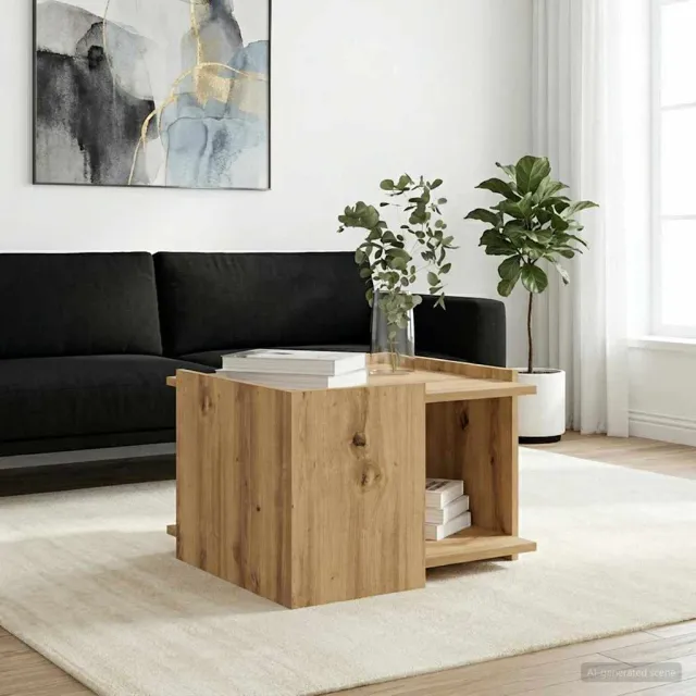 vidaXL Salontafel Artisanaal eiken 50,5 x 50 x 33 cm Bewerkt hout Bruin