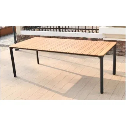 Central Park - Praxis Eigen Merk Central Park Lorenzo Tuintafel - Aluminium - Teakhout - 100 X 224 X 75cm, foto 3