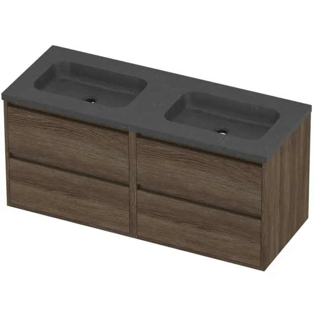 Proline Rollo Badmeubelset Hardsteen Elegant 4 Laden 120x46x54 cm Blue Stone Vital Oak Eiken
