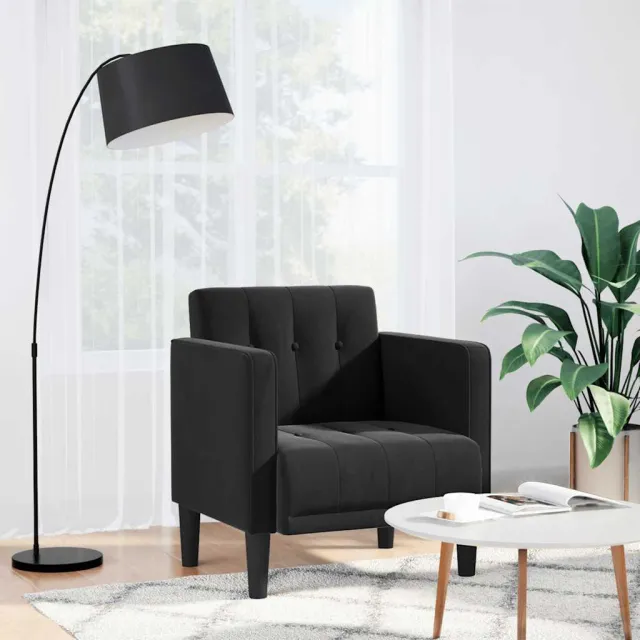 vidaXL Fauteuil met armleuningen zwart 53 cm fluweel