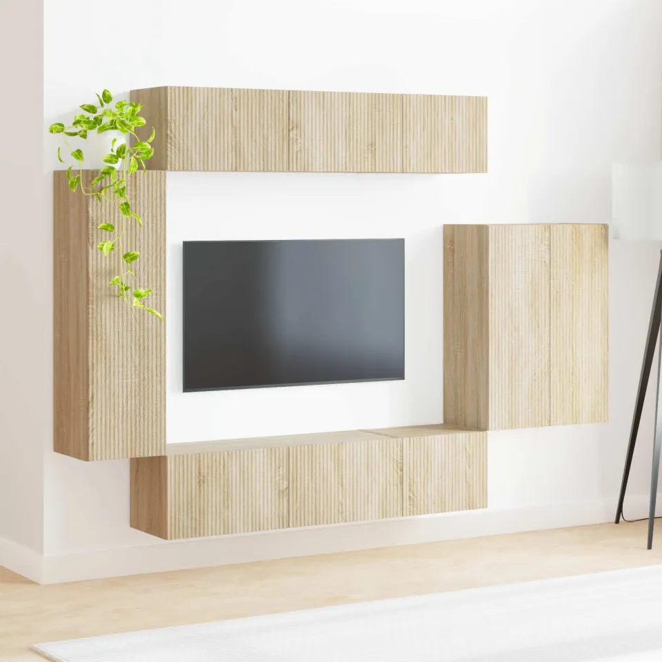 vidaXL TV Wandkast Set 6 st 98 x 31 x 29,5 cm Sonoma Eiken, foto 3