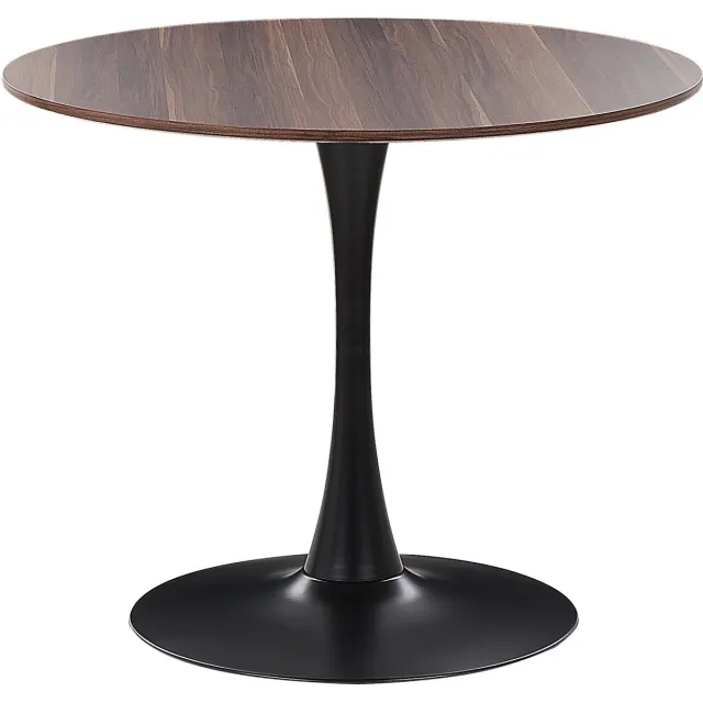 Beliani BOCA - Ronde eettafel - Donkere houtkleur - 90 cm - MDF Bruin