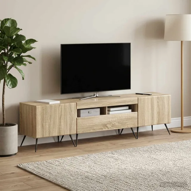 vidaXL LED tv-meubel BREDA 3 st Sonoma Eiken Bewerkt hout, foto 2
