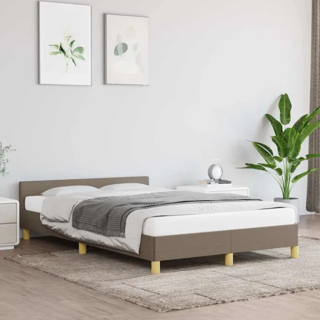 vidaXL Bedframe zonder matras 120x200 cm stof taupe