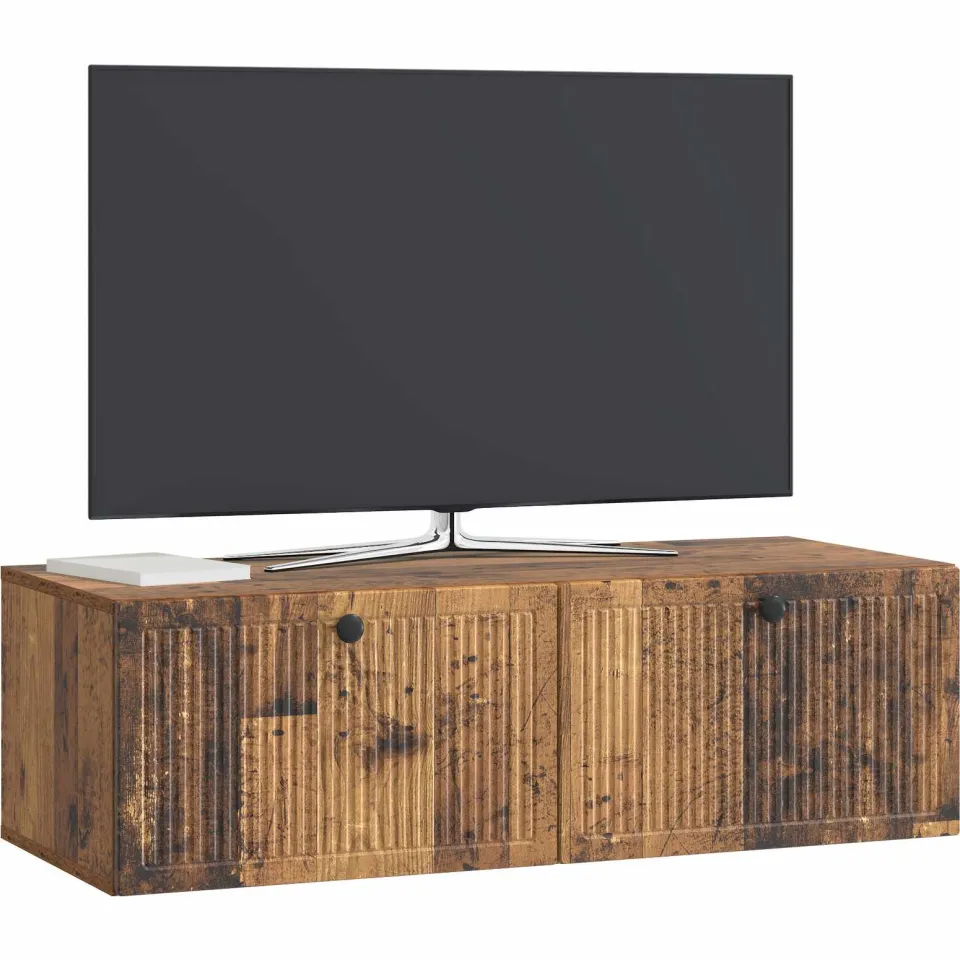 vidaXL Wandbeugel TV-kast Oud hout 98 x 41 x 30 cm Bewerkt hout Bruin