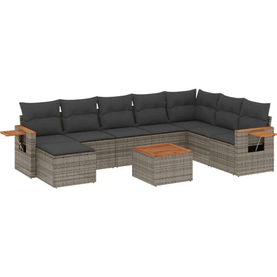 vidaXL Patio Sofa Set 9-zits Grey, foto 3