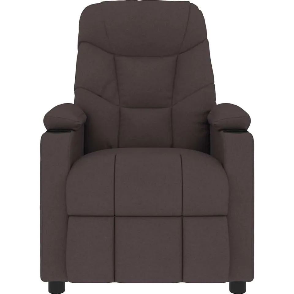 vidaXL Massagestoel stof donkerbruin