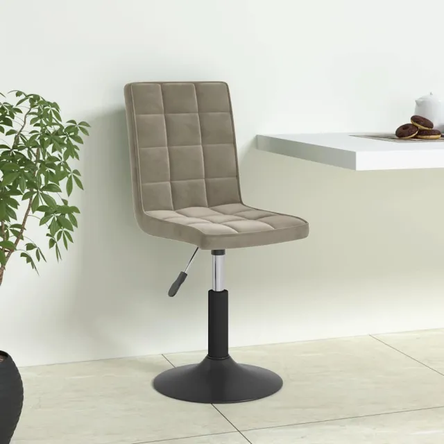 vidaXL Eetkamerstoelen draaibaar 6 st fluweel lichtgrijs grijs, foto 2
