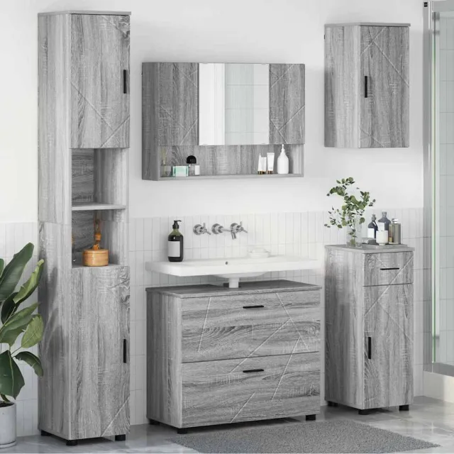 vidaXL Badkamermeubelset 5 st Grijs Sonoma 35 x 30 x 192 cm, foto 2