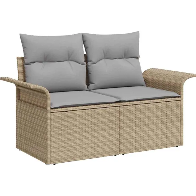 vidaXL Tuin Sofa Set 7 st Poly riet zwart, foto 4