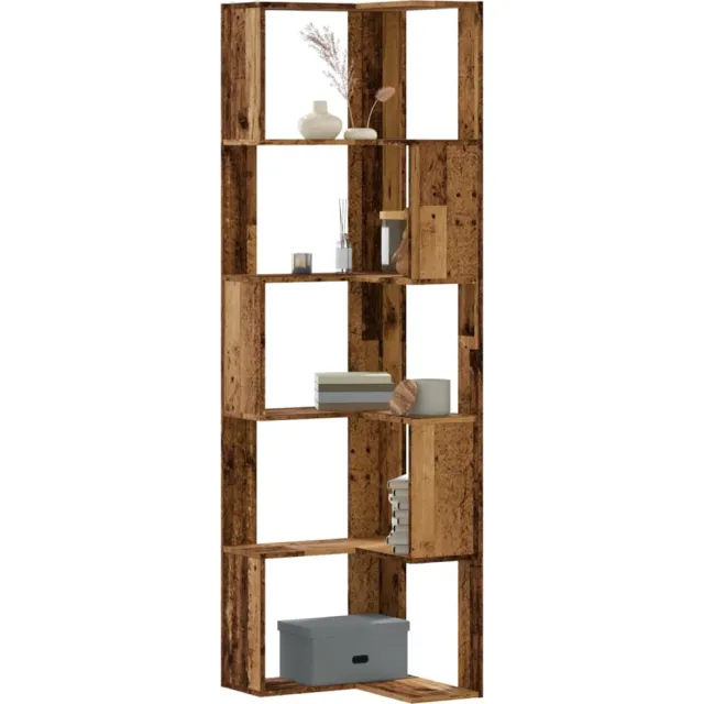 vidaXL Boekenkast 5-laags hoek 50x50x179 cm bewerkt hout oud houtkleur Bruin