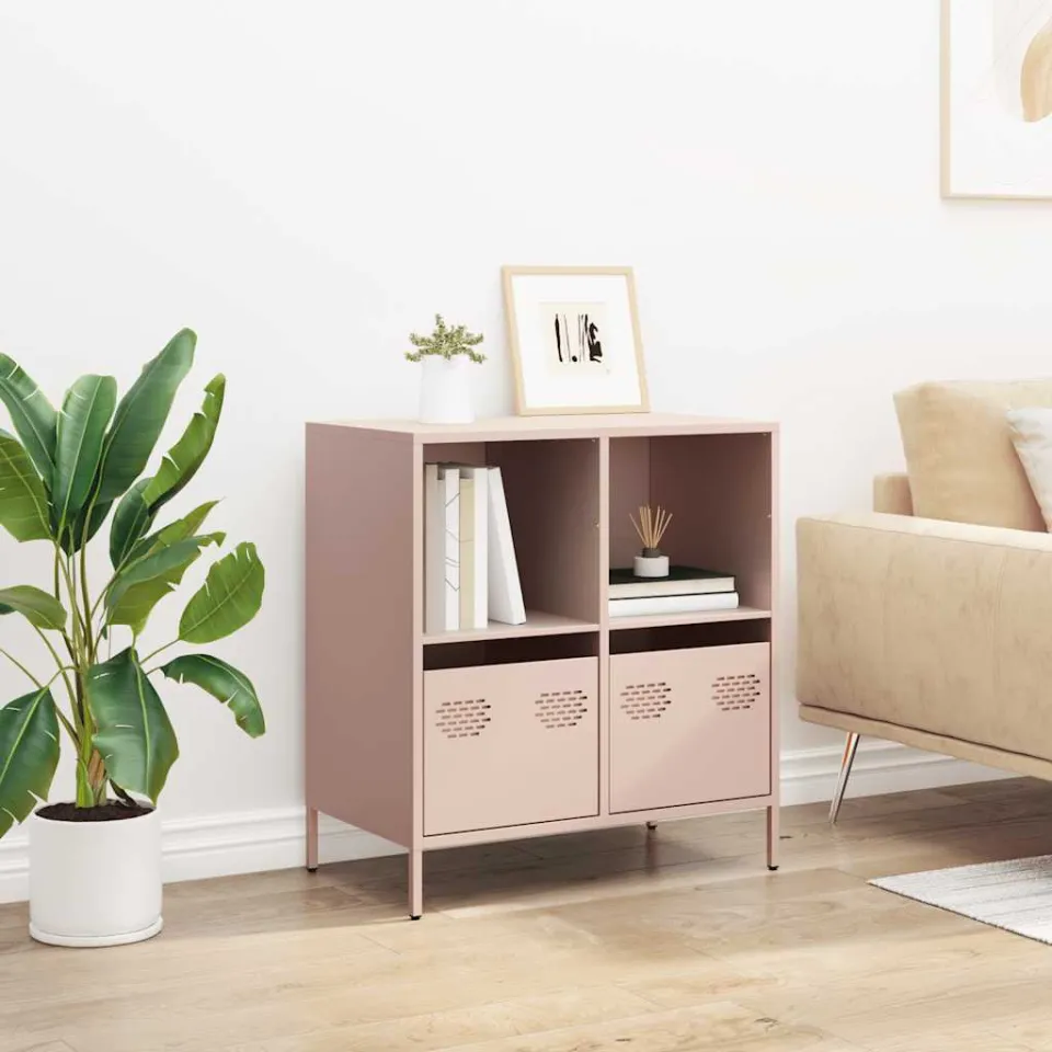 vidaXL Dressoir 68x39x73,5 cm koudgewalst staal roze, foto 2