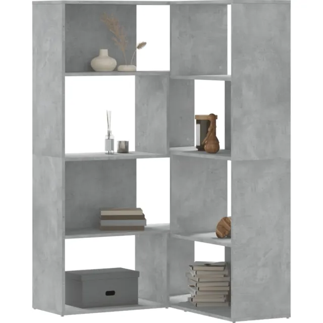 vidaXL Boekenkast 4-laags hoek 85x85x140 cm bewerkt hout betongrijs