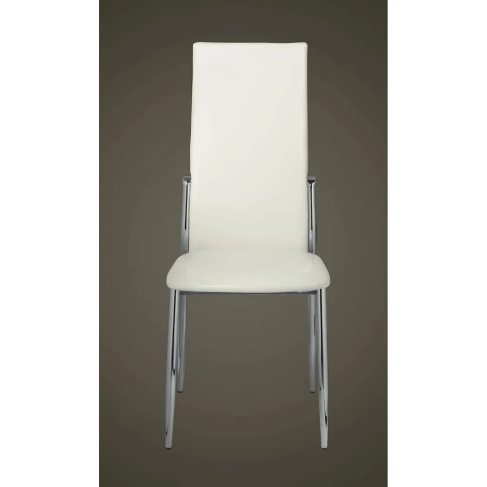 vidaXL Eetkamerstoelen 4 st kunstleer wit, foto 4