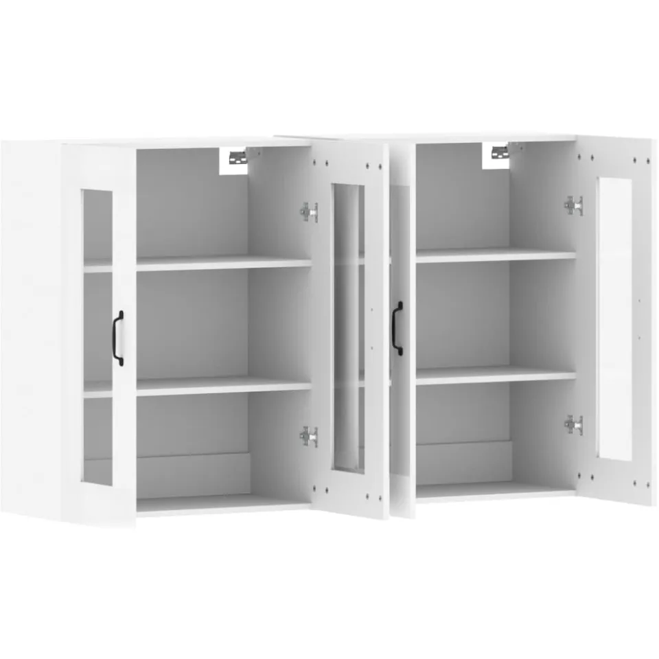vidaXL Hangkasten 2 st bewerkt hout wit