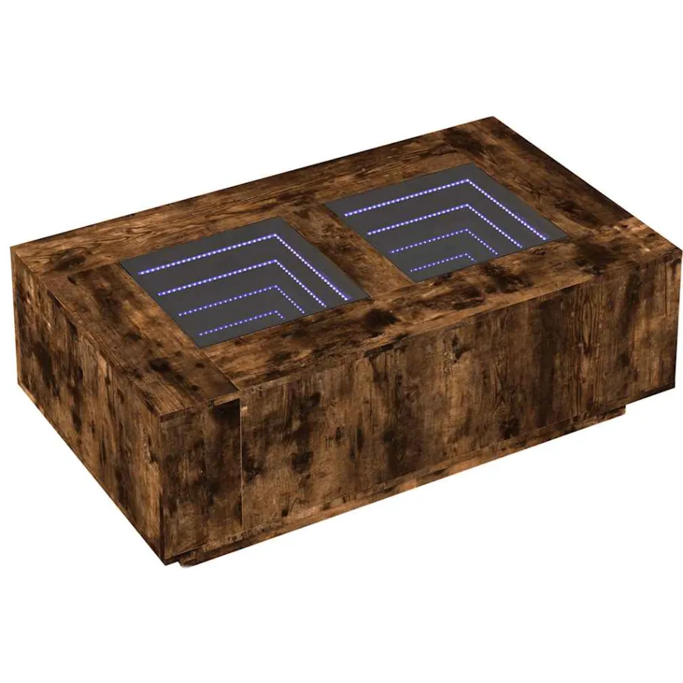 vidaXL Salontafel met Infinity LED 116x69x40 cm gerookt eikenkleurig Bruin