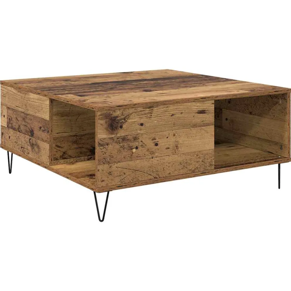 vidaXL Salontafel Oud Hout 80 x 80 x 36,5 cm Bewerkt hout bruin, foto 4