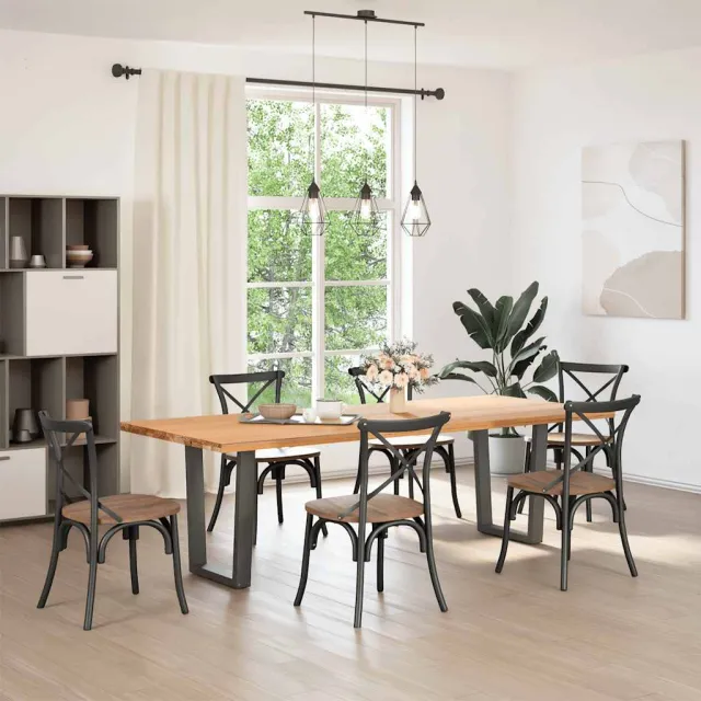 vidaXL Eettafelpoten 2 st V-vormig 60x(72-73,3) cm staal zwart