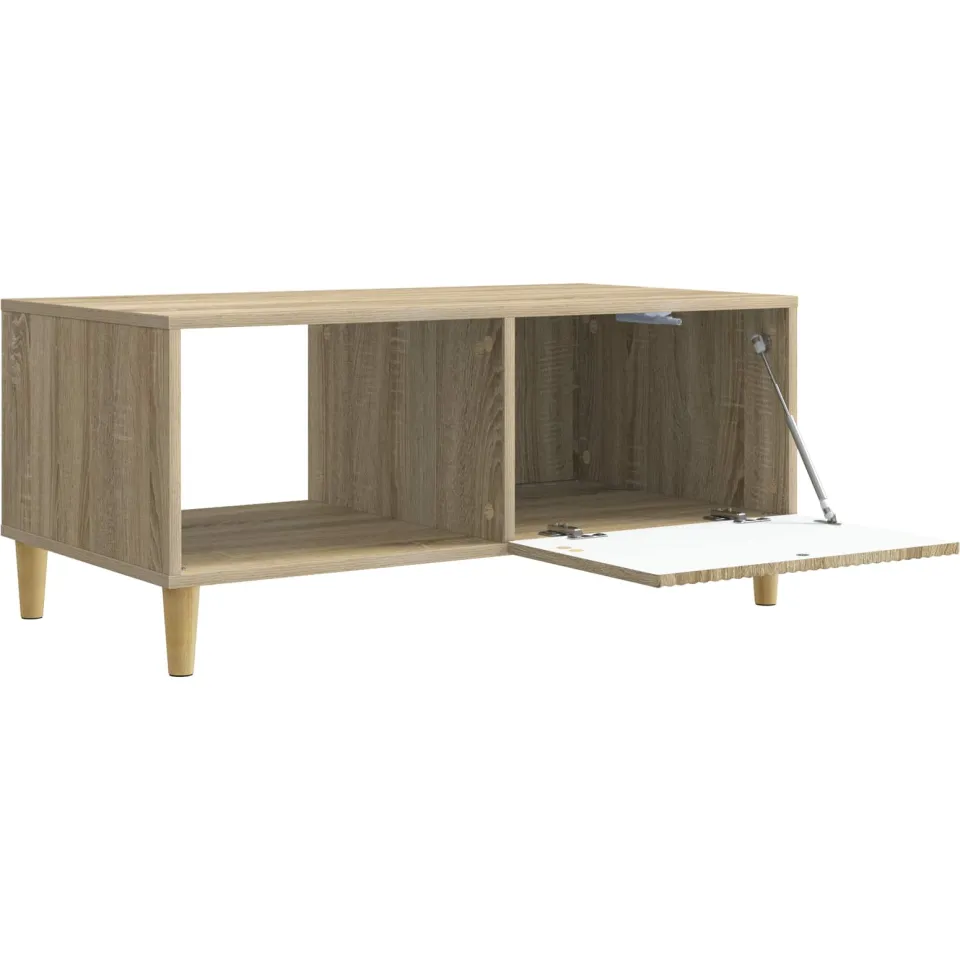 vidaXL Salontafel Sonoma Eiken 90 x 50 x 40 cm Bewerkt hout, foto 3