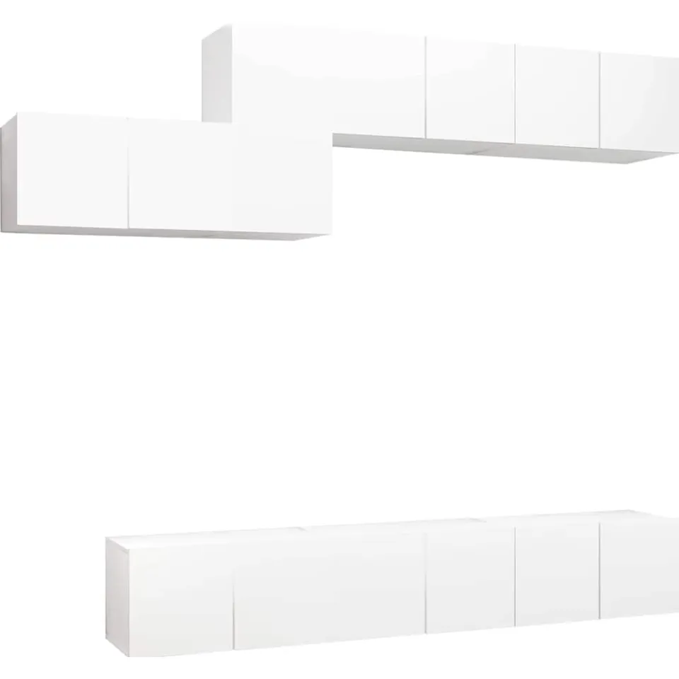 vidaXL 7-delige Tv-meubelset bewerkt hout wit, foto 3