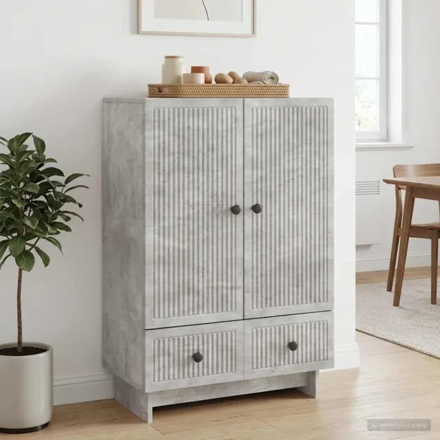 vidaXL Dressoir Beton Grijs 66 x 34,5 x 95 cm Geconstrueerd hout, foto 2