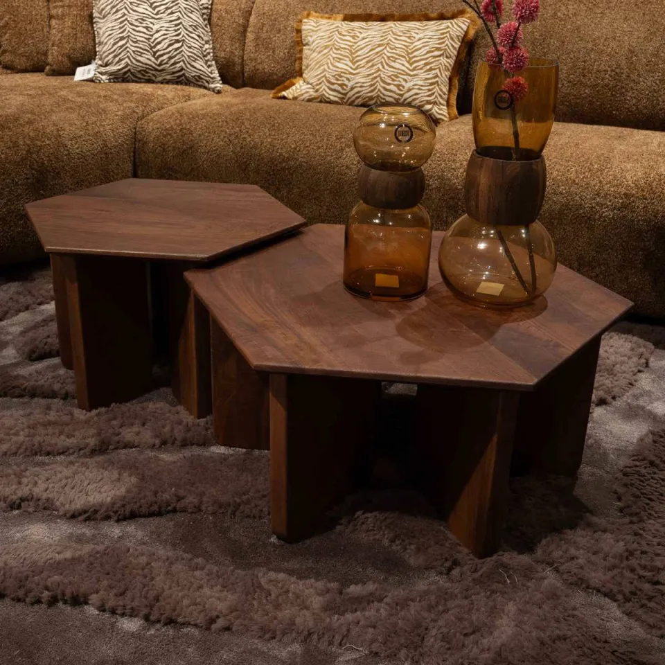 Giga Meubel Salontafel Martos - Donkerbruin Mangohout - 60x60x38cm, foto 4