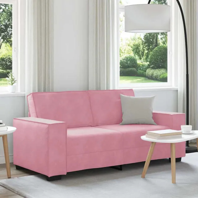 vidaXL Tweezitsbank 180x78x84 cm fluweel roze