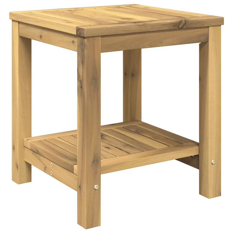 vidaXL Salontafel Witgewassen 40,5 x 40 x 45 cm Massief Acaciahout, foto 3