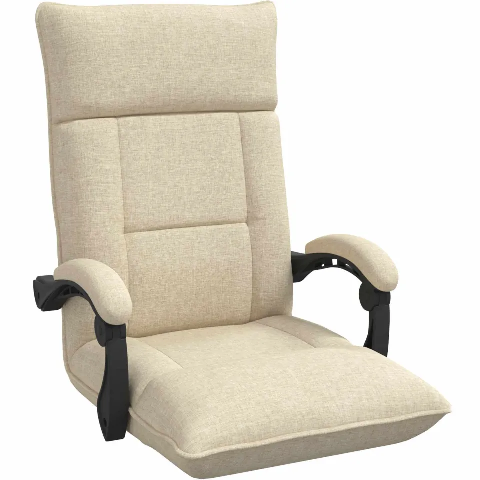 vidaXL Verstelbare vlo stoelen Crèmekleurig Stof