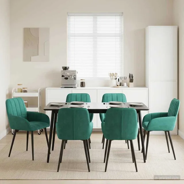 vidaXL Eettafelstoelen 6 st fluweel Turquoise 56.5 x 50 x 85 cm