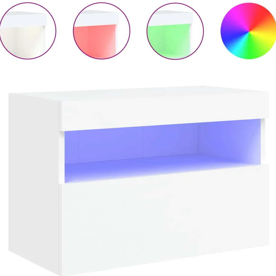 vidaXL Tv-wandmeubel met LED-verlichting 60x30x40 cm wit