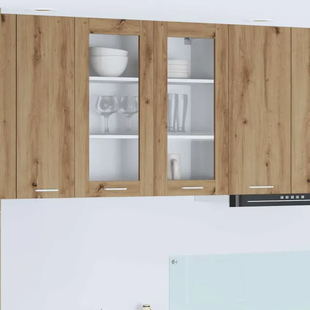 vidaXL Hangkast Artisanaal eiken 80 x 31 x 80 cm Bewerkt hout Bruin