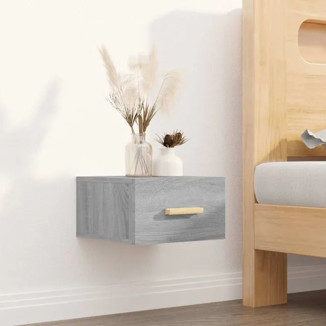 vidaXL Nachtkastjes 2 st wandgemonteerd 35x35x20 cm grijs sonoma eiken, foto 4