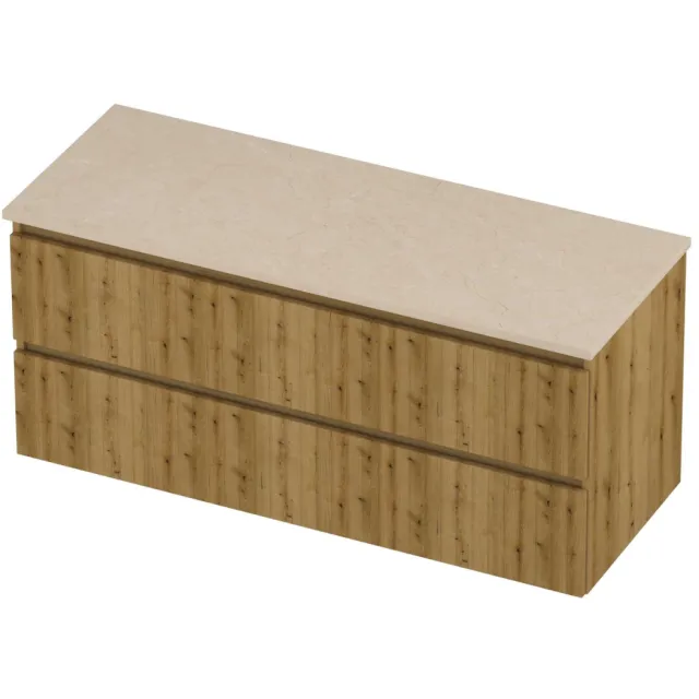 Proline Deck Badmeubelset Hardsteen Symmetrisch 120x46x55 cm Sand Stone Urban Oak Eiken