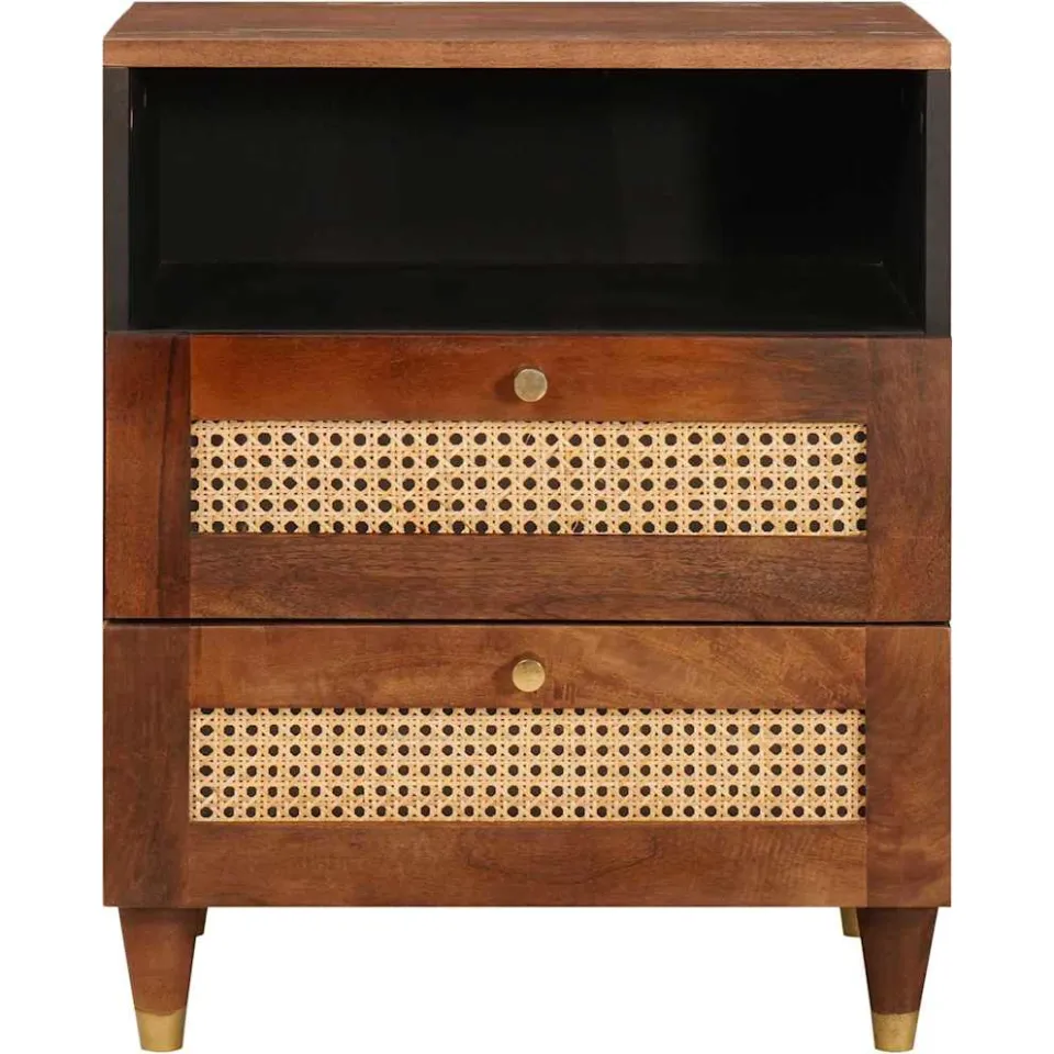 vidaXL Nachtkastjes 50 x 33 x 62 cm Massief Mango Hout bruin, foto 3