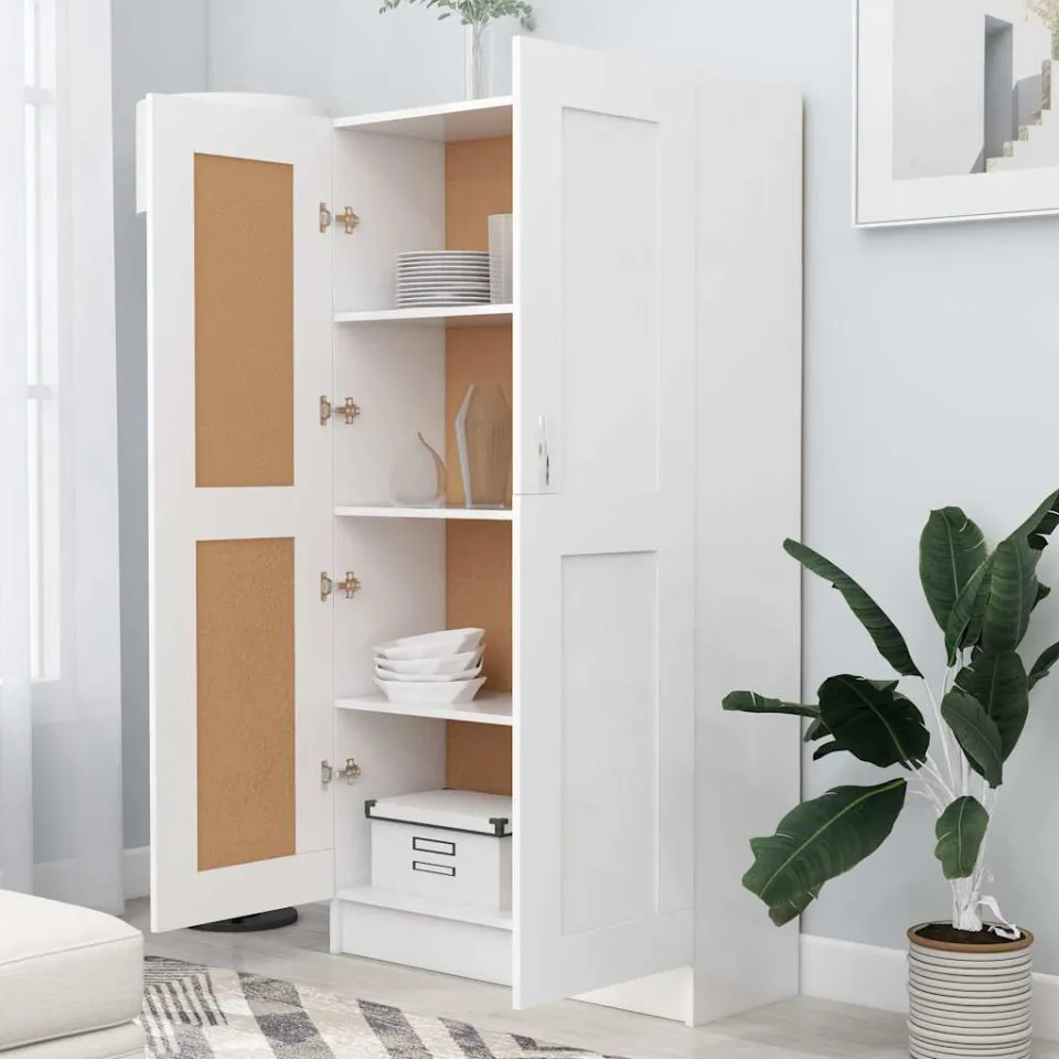 vidaXL Boekenkast 82,5x30,5x150 cm bewerkt hout wit, foto 4