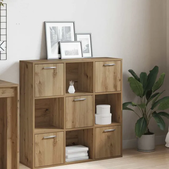 vidaXL Boekenrek 90x28x90 cm bewerkt hout artisanaal eikenkleurig, foto 2
