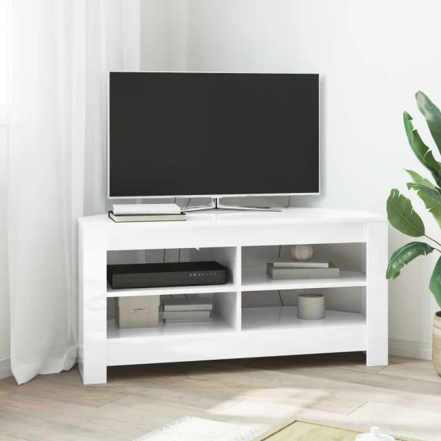 vidaXL HoekTVKast 102 x 41 x 50 cm Hoogglans Wit