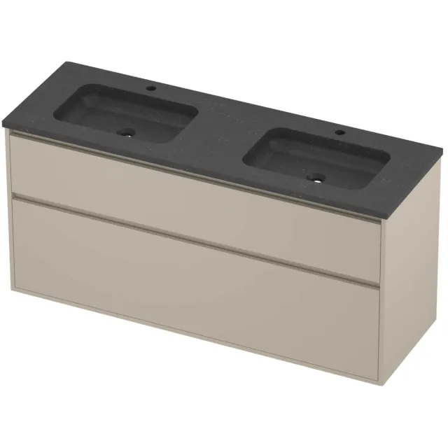 Proline Rollo Badmeubelset Hardsteen Elegant 2 Gaten 140x46x67 cm Blue Stone Soft Linen Beige