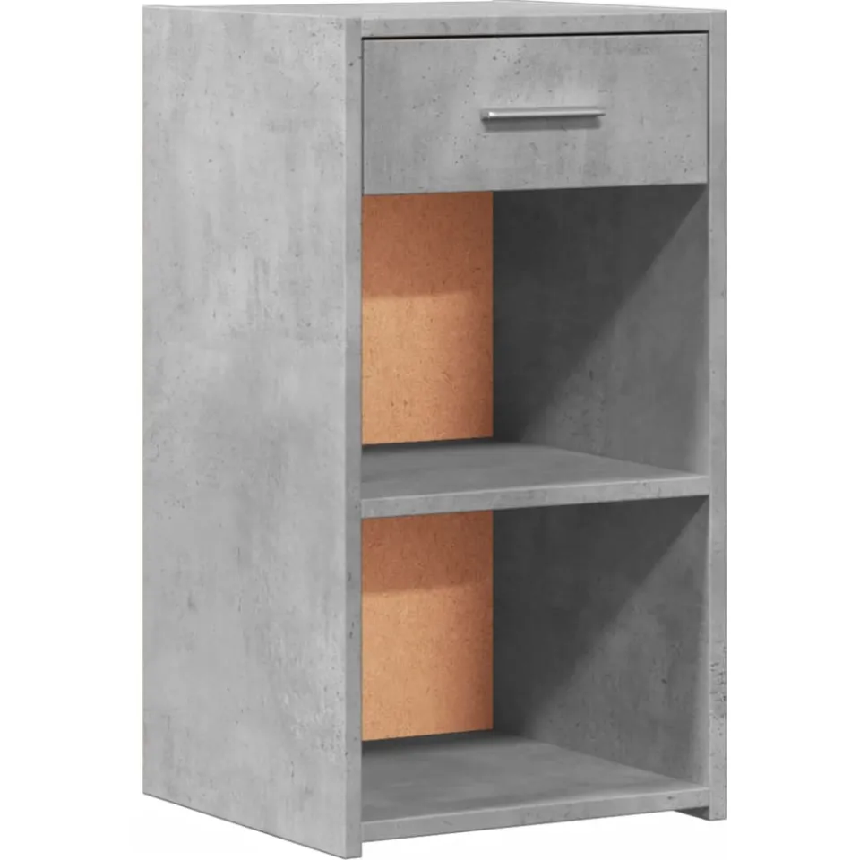 vidaXL Nachtkastjes 2 st 35x34x65 cm bewerkt hout betongrijs grijs, foto 4