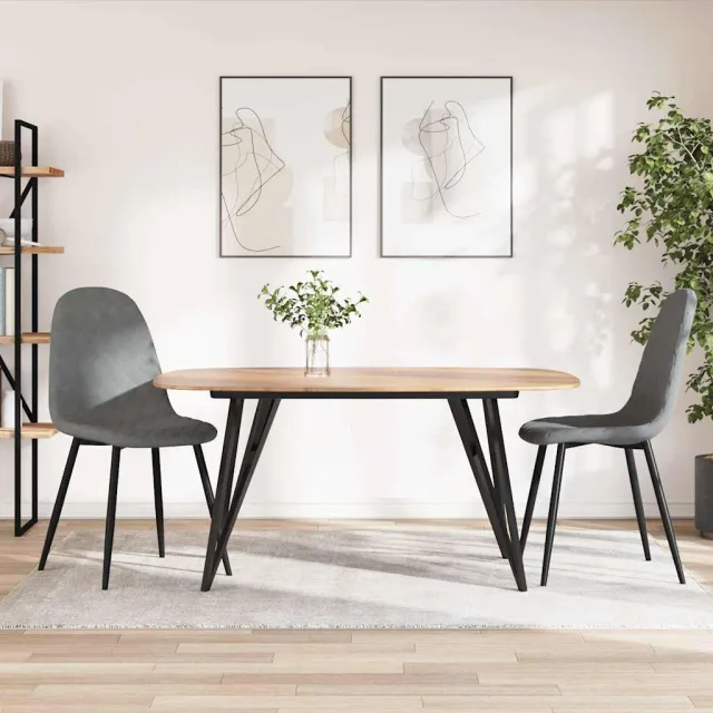 vidaXL Eetkamerstoelen 2 st fluweel blauw