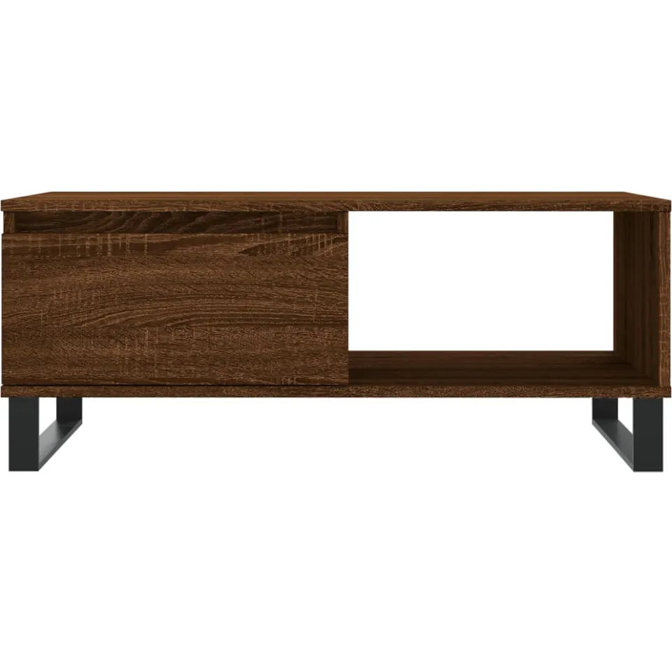 vidaXL Salontafel 90x50x36,5 cm bewerkt hout bruin eikenkleur