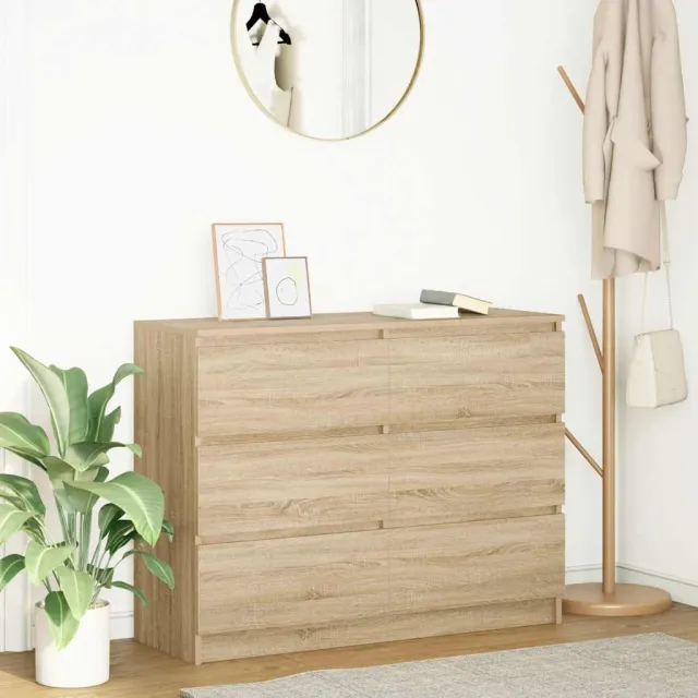 vidaXL Dressoir 100x35x76 cm bewerkt hout sonoma eikenkleurig Bruin