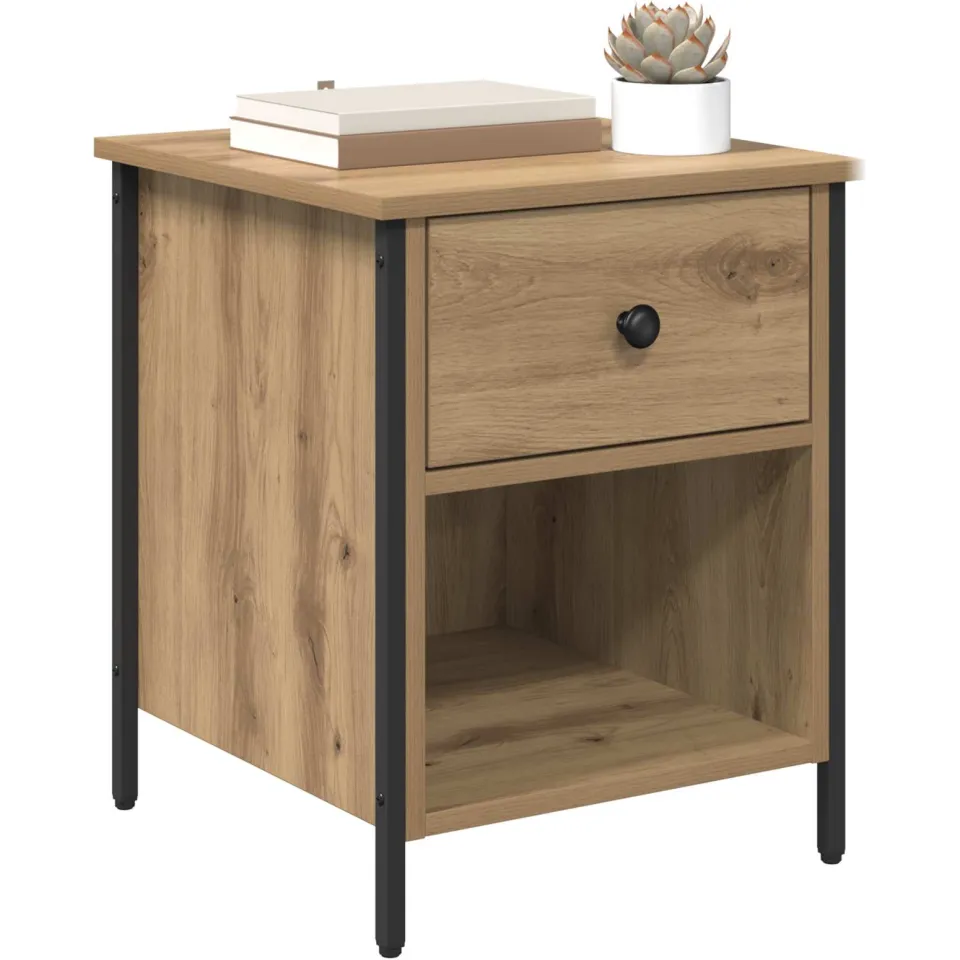 vidaXL Nachtkastje Artisan Eiken 40 x 42 x 50 cm Bewerkt hout Bruin