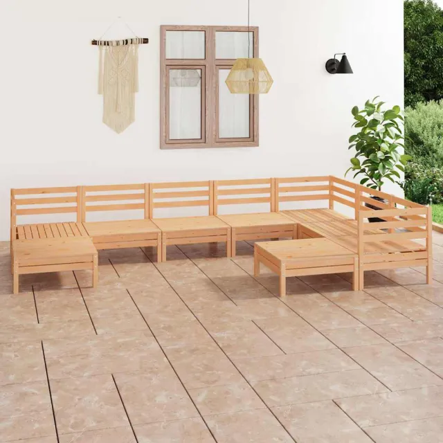 vidaXL 9-delige Loungeset massief grenenhout bruin, foto 2