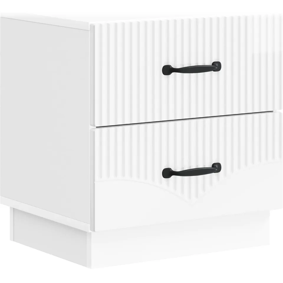 vidaXL Nachtkastje Hoogglans Wit 43 x 34,5 x 44,5 cm Bewerkt hout, foto 3