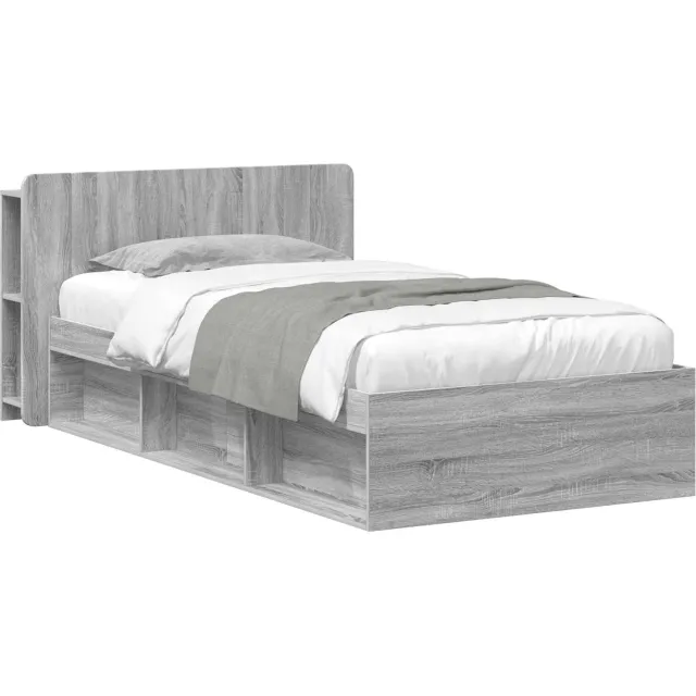 vidaXL Bedframe met opslag Grijs Sonoma 80 x 200 cm Bewerkt hout