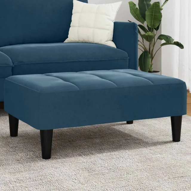 vidaXL Voetenbank 77x55x31 cm fluweel blauw