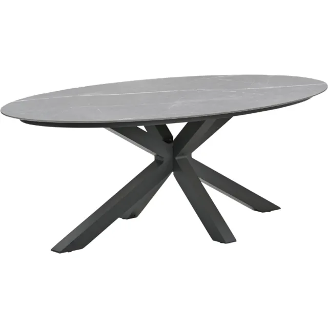 Garden Impressions Scotland tafel - 230x115 cm - carbon black - Centostone Sicilian grey Grijs